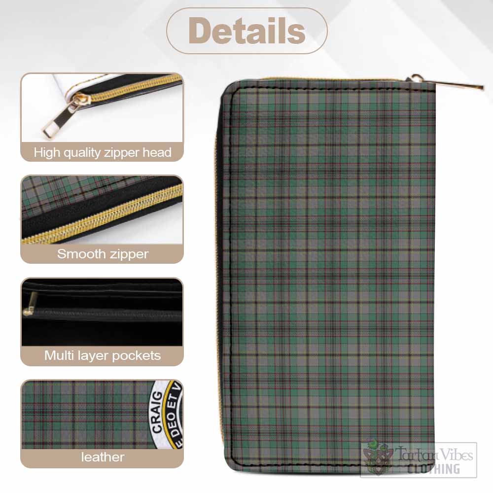 Craig Tartan Women's Leather Wallet with Family Crest - Tartan Vibes Clothing