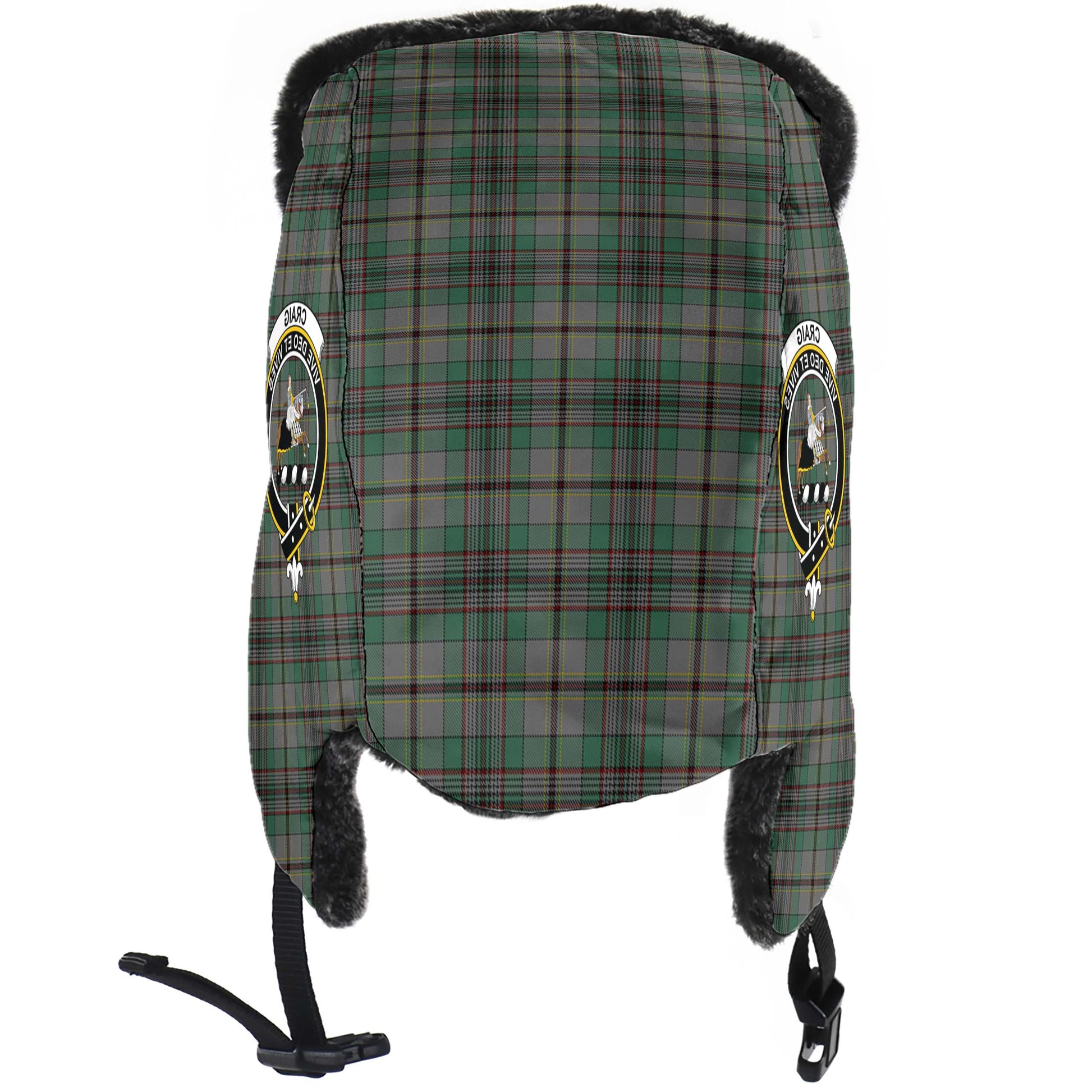 Craig Tartan Winter Trapper Hat with Family Crest - Tartanvibesclothing