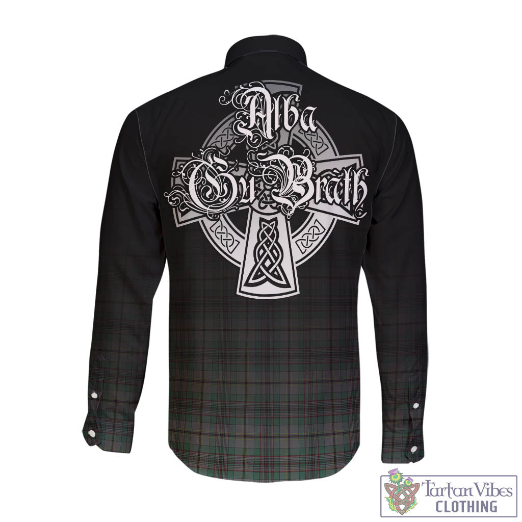 Tartan Vibes Clothing Craig Tartan Long Sleeve Button Up Featuring Alba Gu Brath Family Crest Celtic Inspired