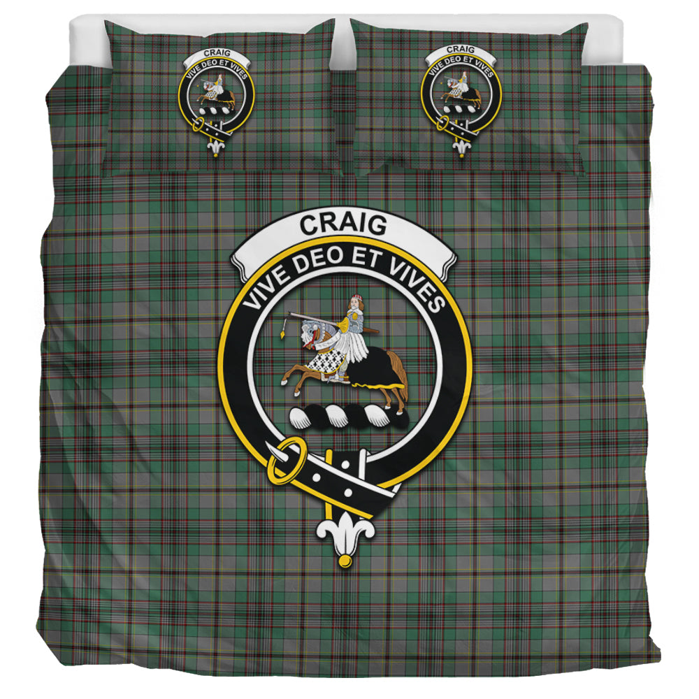 Craig Tartan Bedding Set with Family Crest UK Bedding Set UK Super King 104*94 inch - Tartan Vibes Clothing