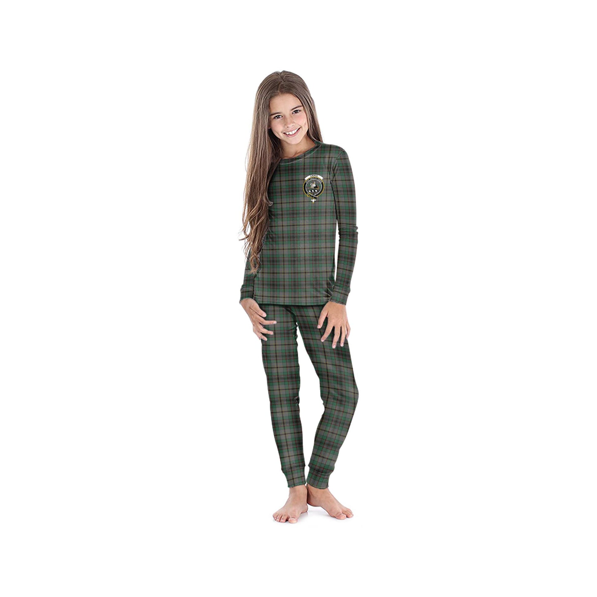 Craig Tartan Pajamas Family Set with Family Crest - Tartan Vibes Clothing