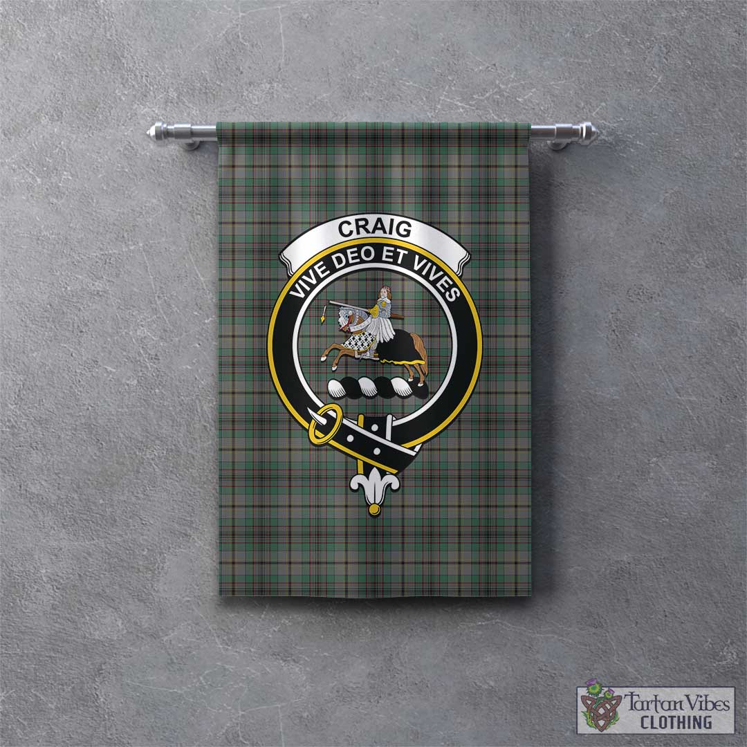 Tartan Vibes Clothing Craig Tartan Gonfalon, Tartan Banner with Family Crest