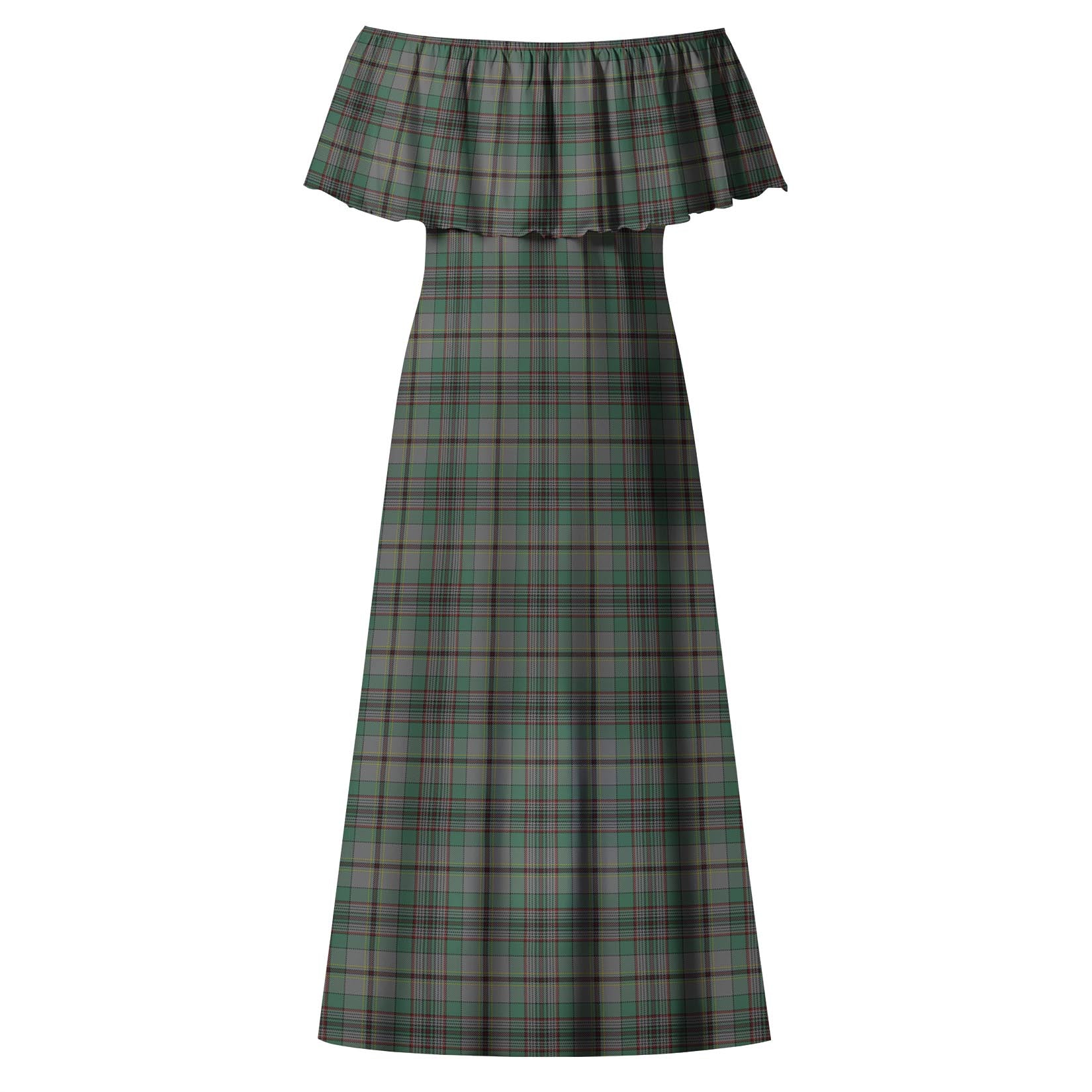 Craig Tartan Off Shoulder Long Dress - Tartanvibesclothing