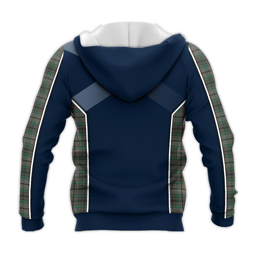 Tartan Vibes Clothing Craig Tartan Knitted Hoodie with Family Crest and Scottish Thistle Vibes Sport Style