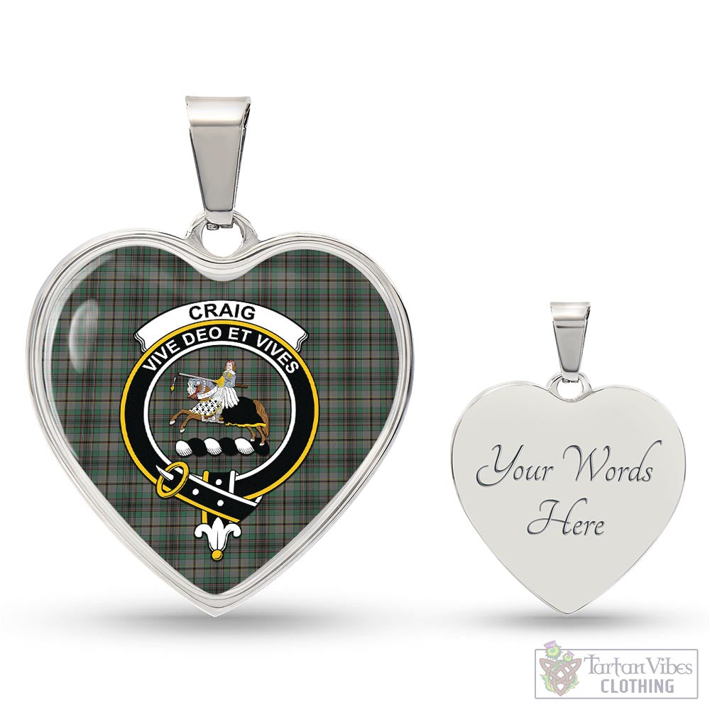 Tartan Vibes Clothing Craig Tartan Heart Necklace with Family Crest