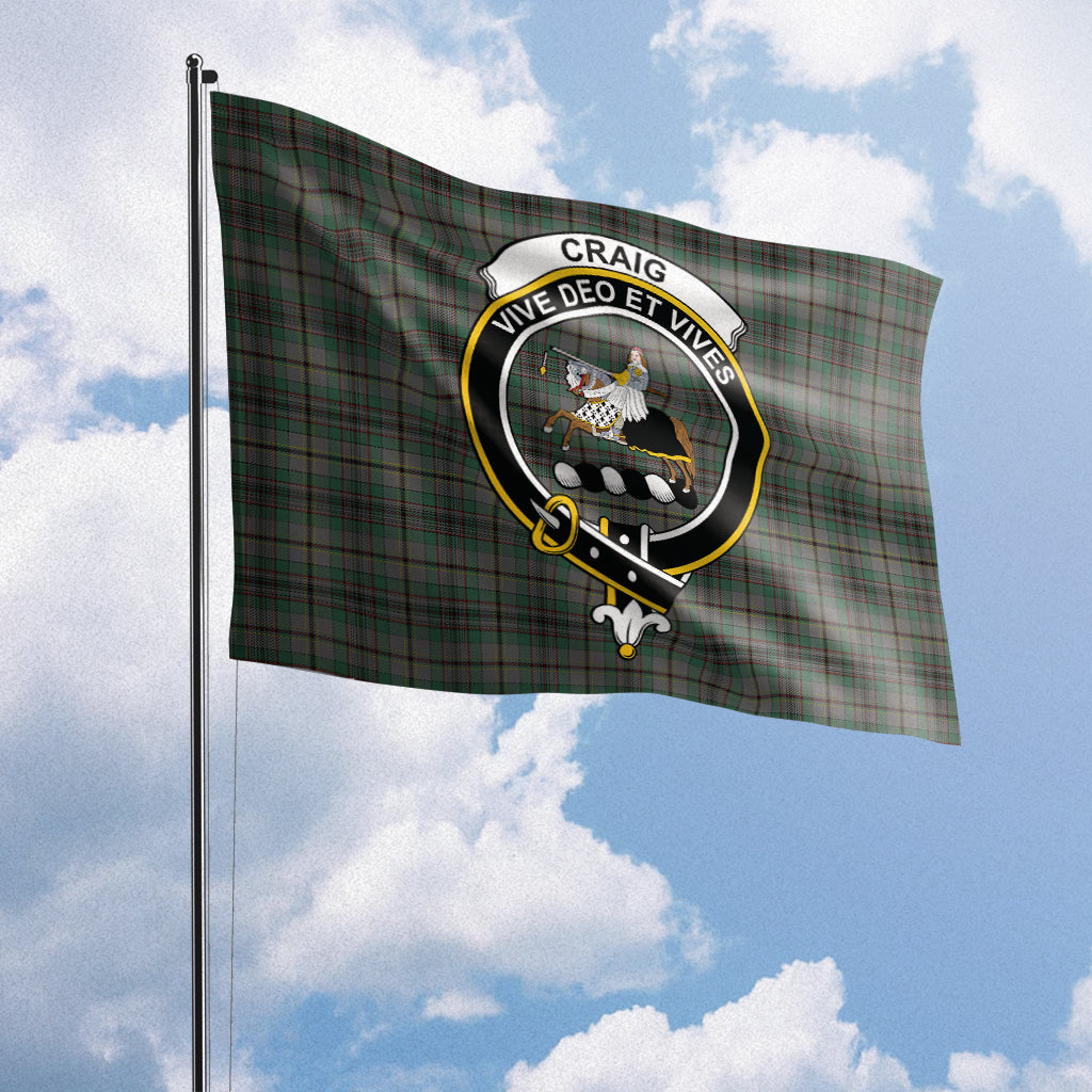 Craig Tartan Flag with Family Crest House Flag (Horizontal) - Tartan Vibes Clothing