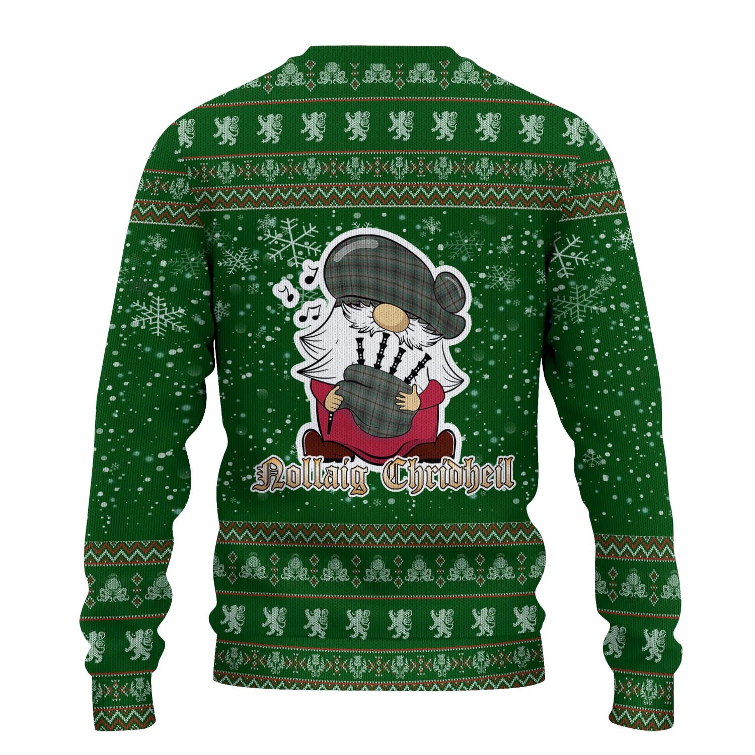 Craig Clan Christmas Family Knitted Sweater with Funny Gnome Playing Bagpipes - Tartanvibesclothing