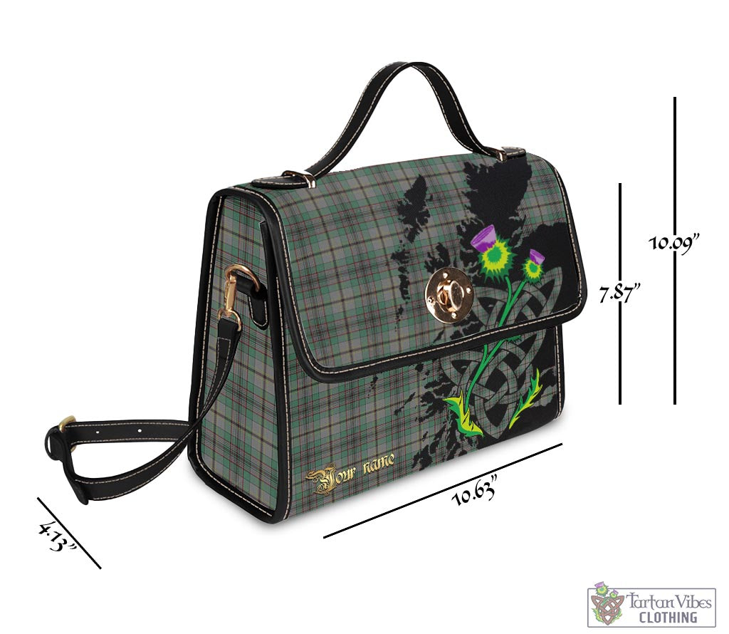 Tartan Vibes Clothing Craig Tartan Waterproof Canvas Bag with Scotland Map and Thistle Celtic Accents