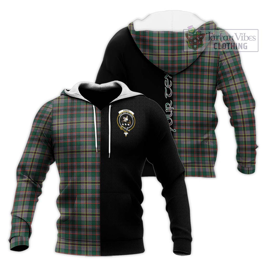 Craig Ancient Tartan Knitted Hoodie with Family Crest and Half Of Me Style Unisex Knitted Pullover Hoodie - Tartanvibesclothing Shop