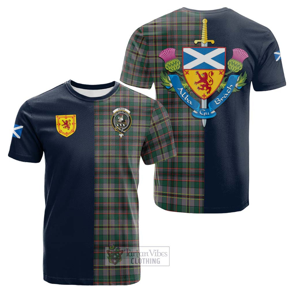 Tartan Vibes Clothing Craig Ancient Tartan Cotton T-shirt with Scottish Lion Royal Arm Half Style