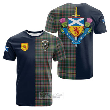 Craig Ancient Tartan Cotton T-shirt Alba with Scottish Lion Royal Arm Half Style