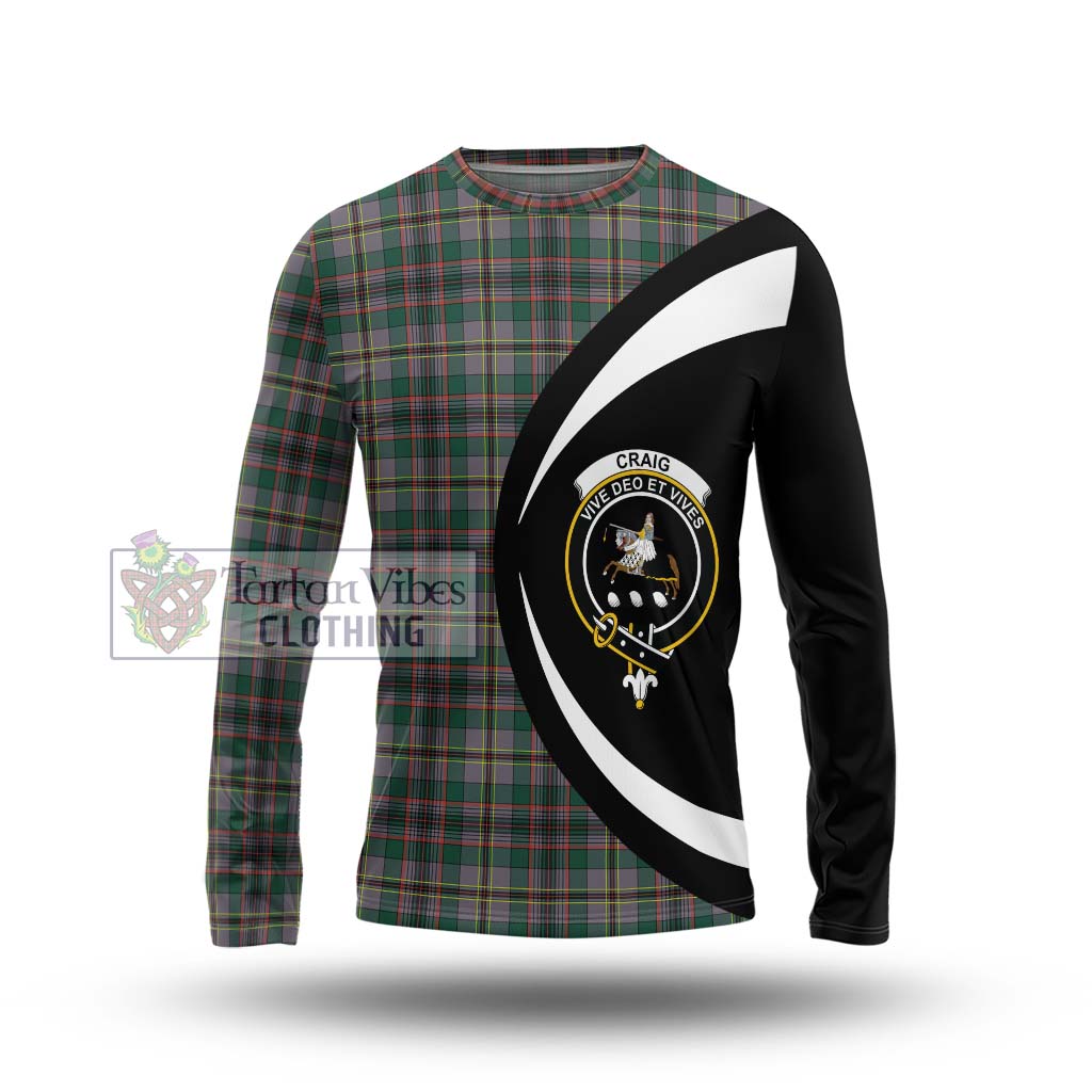 Craig Ancient Tartan Long Sleeve T-Shirt with Family Crest Circle Style Unisex - Tartan Vibes Clothing