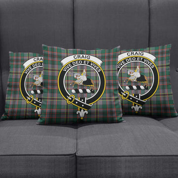 Craig Ancient Tartan Pillow Cover with Family Crest