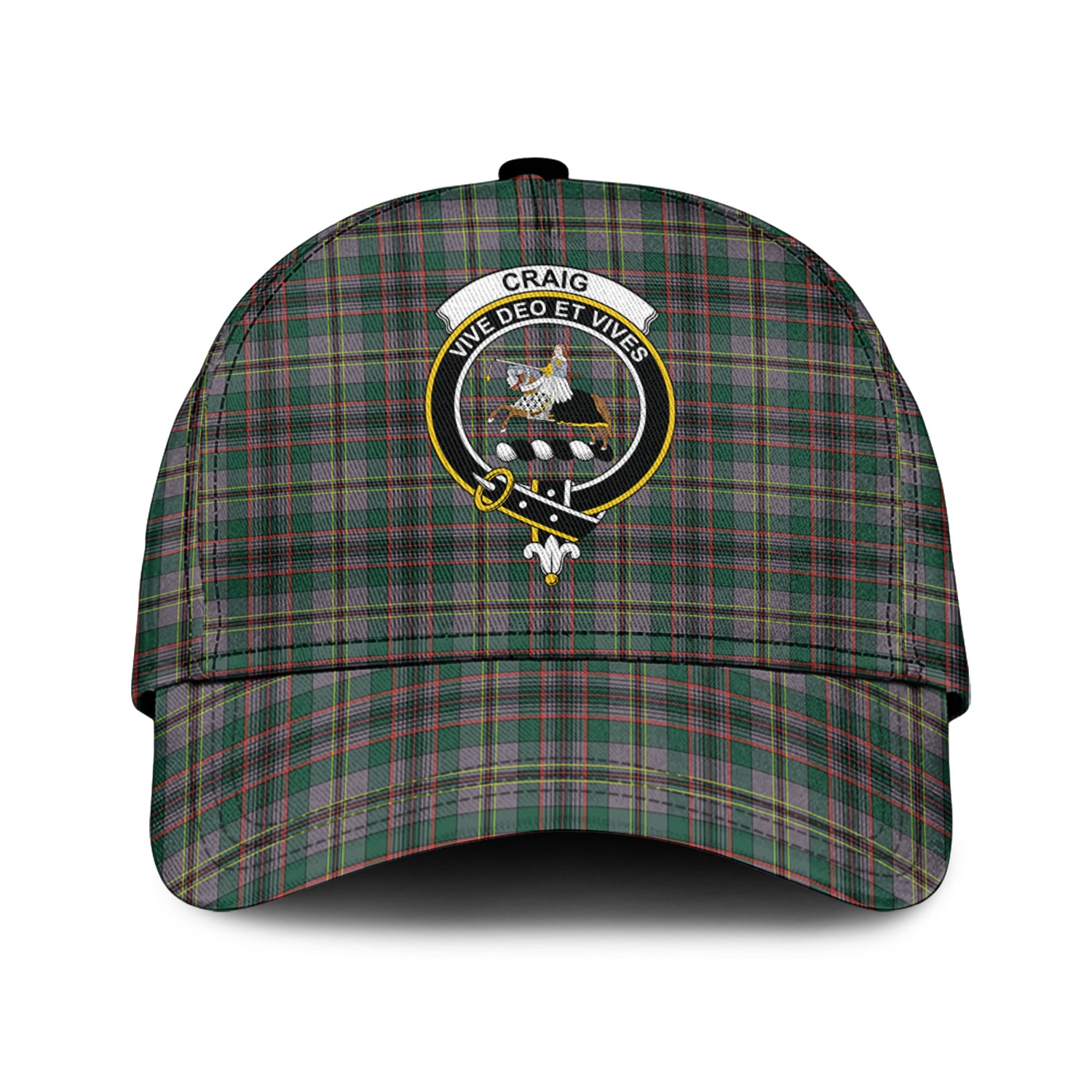 Craig Ancient Tartan Classic Cap with Family Crest Classic Cap Universal Fit - Tartan Vibes Clothing