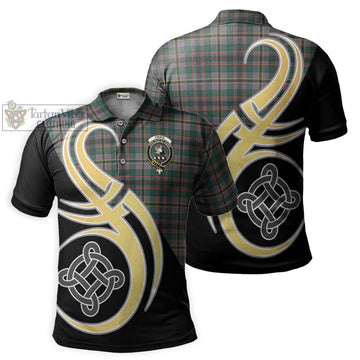 Craig Ancient Tartan Polo Shirt with Family Crest and Celtic Symbol Style