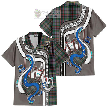 Craig Ancient Tartan Short Sleeve Button Shirt with Epic Bagpipe Style