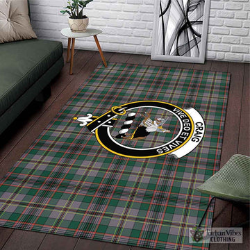 Craig Ancient Tartan Area Rug with Family Crest