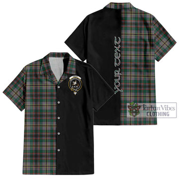 Craig Ancient Tartan Short Sleeve Button Shirt with Family Crest and Half Of Me Style