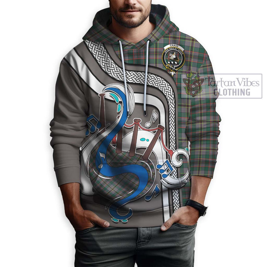 Craig Ancient Tartan Hoodie with Epic Bagpipe Style Zip Hoodie - Tartanvibesclothing Shop