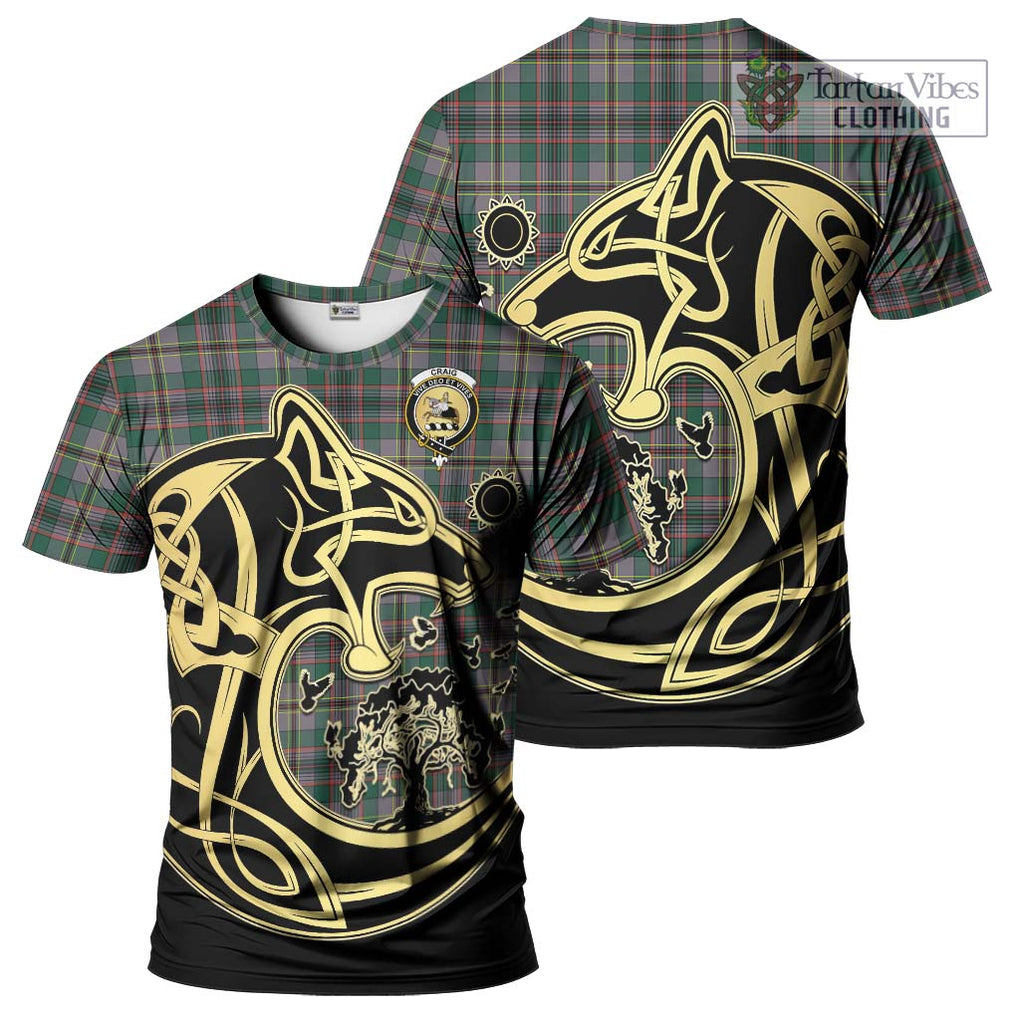 Craig Ancient Tartan T-Shirt with Family Crest Celtic Wolf Style Kid's Shirt - Tartan Vibes Clothing