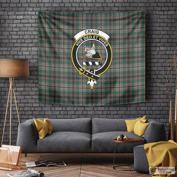 Craig Ancient Tartan Tapestry Wall Hanging and Home Decor for Room with Family Crest