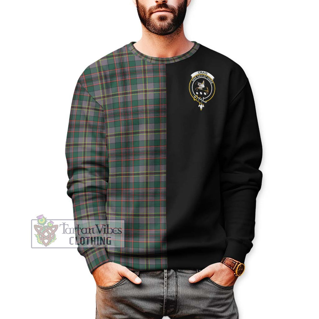 Craig Ancient Tartan Sweatshirt with Family Crest and Half Of Me Style Unisex - Tartanvibesclothing Shop