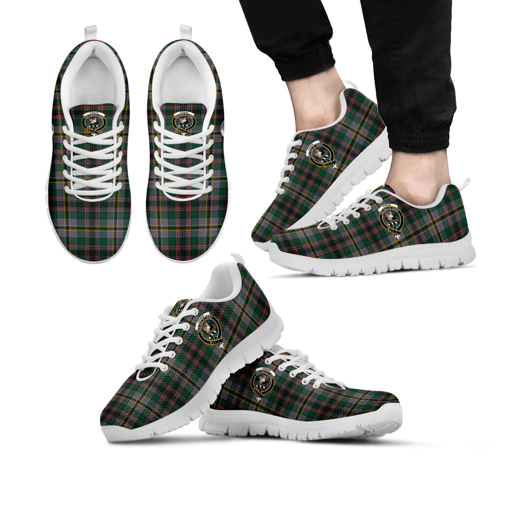 Craig Ancient Tartan Sneakers with Family Crest Kid's Sneakers - Tartan Vibes Clothing