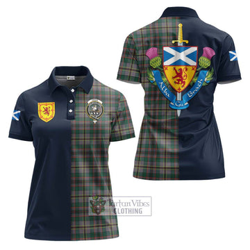 Craig Ancient Tartan Women's Polo Shirt Alba with Scottish Lion Royal Arm Half Style