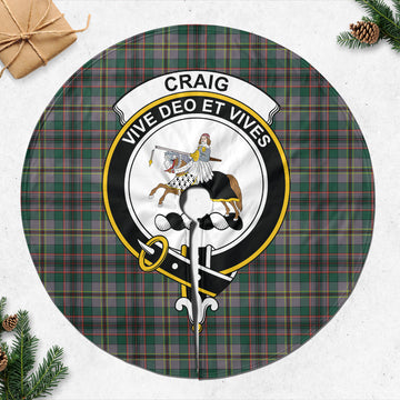 Craig Ancient Tartan Christmas Tree Skirt with Family Crest