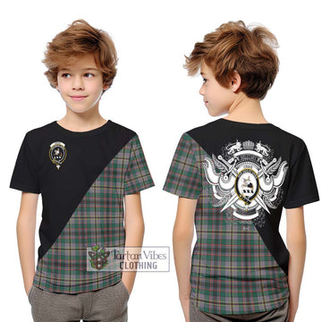 Craig Ancient Tartan Kid T-Shirt with Family Crest and Military Logo Style