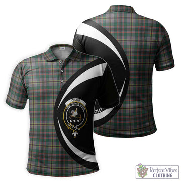 Craig Ancient Tartan Men's Polo Shirt with Family Crest Circle Style