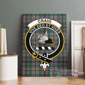 Craig Ancient Tartan Canvas Print Wall Art with Family Crest