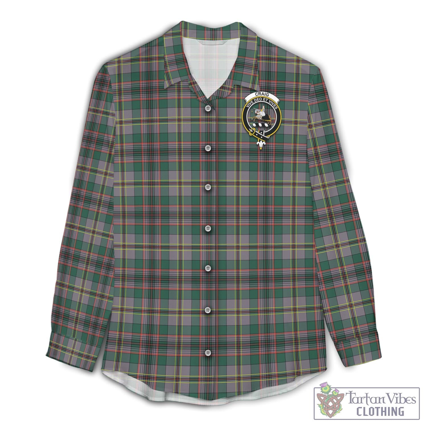 Tartan Vibes Clothing Craig Ancient Tartan Womens Casual Shirt with Family Crest