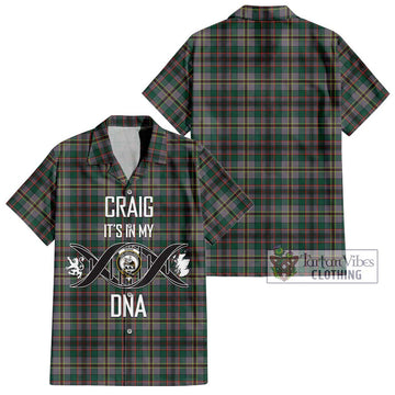 Craig Ancient Tartan Short Sleeve Button Shirt with Family Crest DNA In Me Style