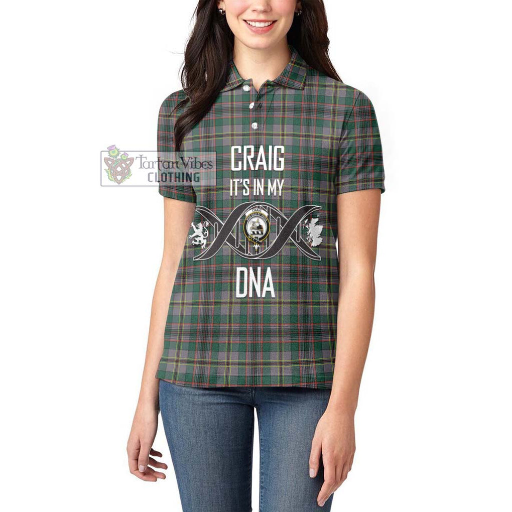 Craig Ancient Tartan Women's Polo Shirt with Family Crest DNA In Me Style Women - Tartanvibesclothing Shop