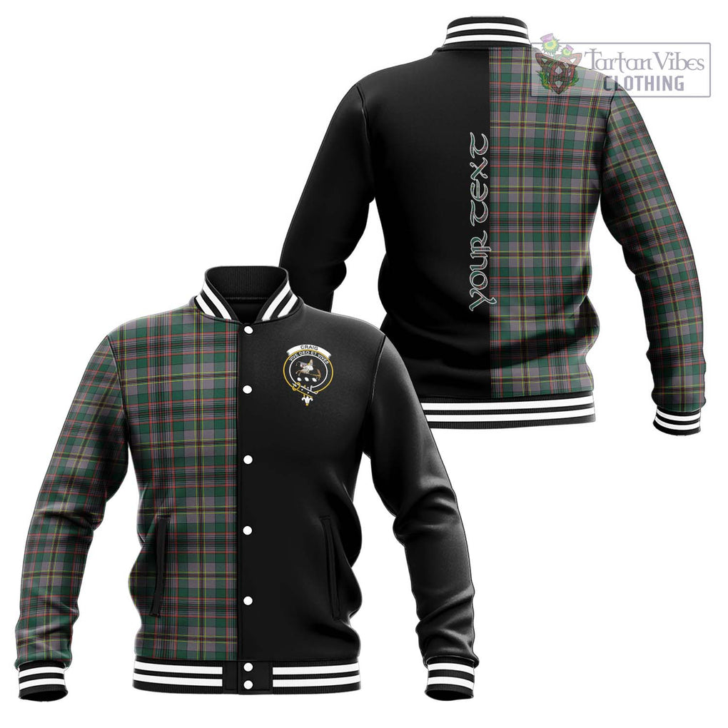 Craig Ancient Tartan Baseball Jacket with Family Crest and Half Of Me Style Unisex - Tartanvibesclothing Shop