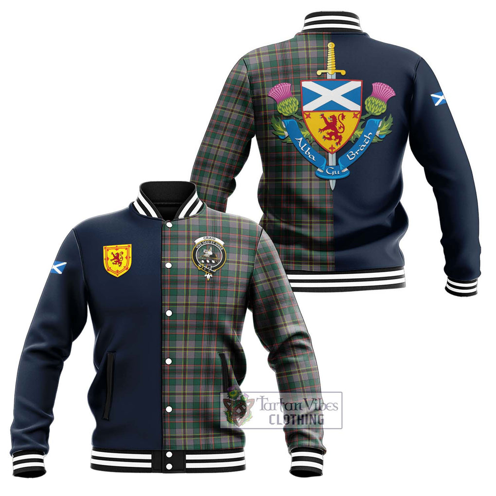 Tartan Vibes Clothing Craig Ancient Tartan Baseball Jacket with Scottish Lion Royal Arm Half Style