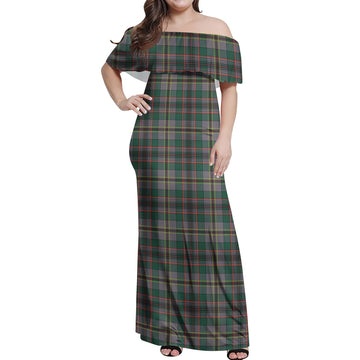 Craig Ancient Tartan Off Shoulder Long Dress