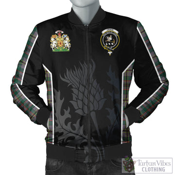 Craig Ancient Tartan Bomber Jacket with Family Crest and Scottish Thistle Vibes Sport Style