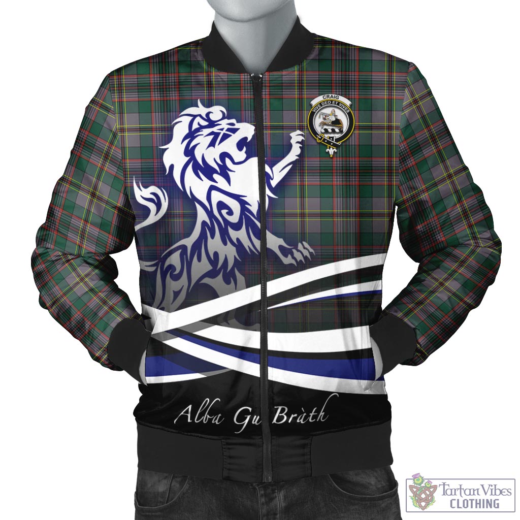 Tartan Vibes Clothing Craig Ancient Tartan Bomber Jacket with Alba Gu Brath Regal Lion Emblem