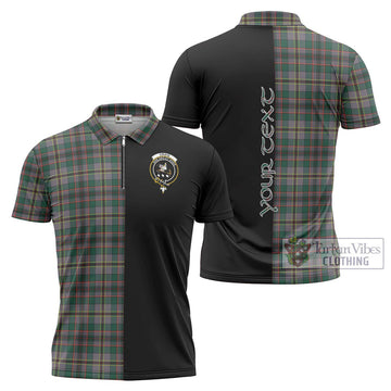 Craig Ancient Tartan Zipper Polo Shirt with Family Crest and Half Of Me Style