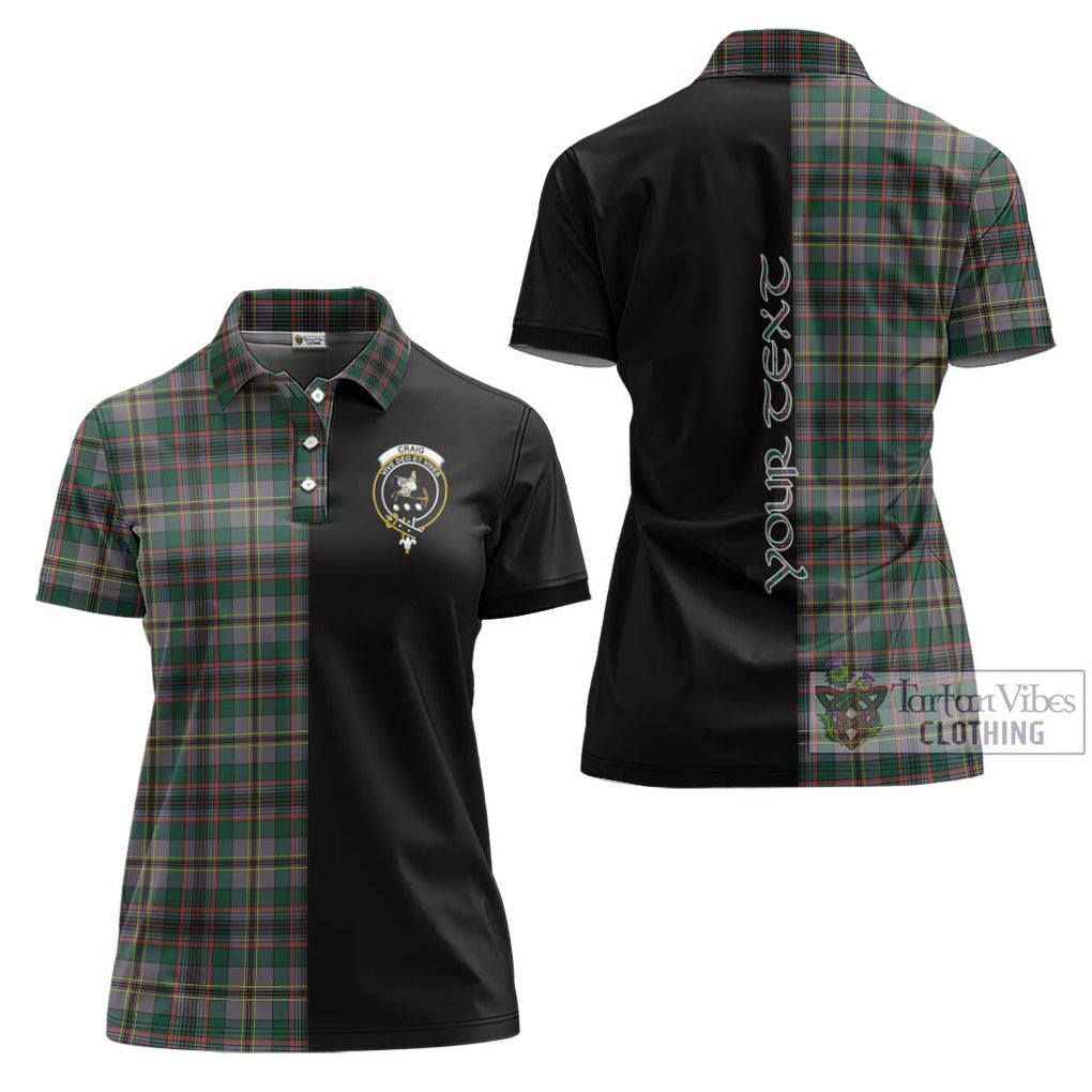 Craig Ancient Tartan Women's Polo Shirt with Family Crest and Half Of Me Style Women - Tartanvibesclothing Shop