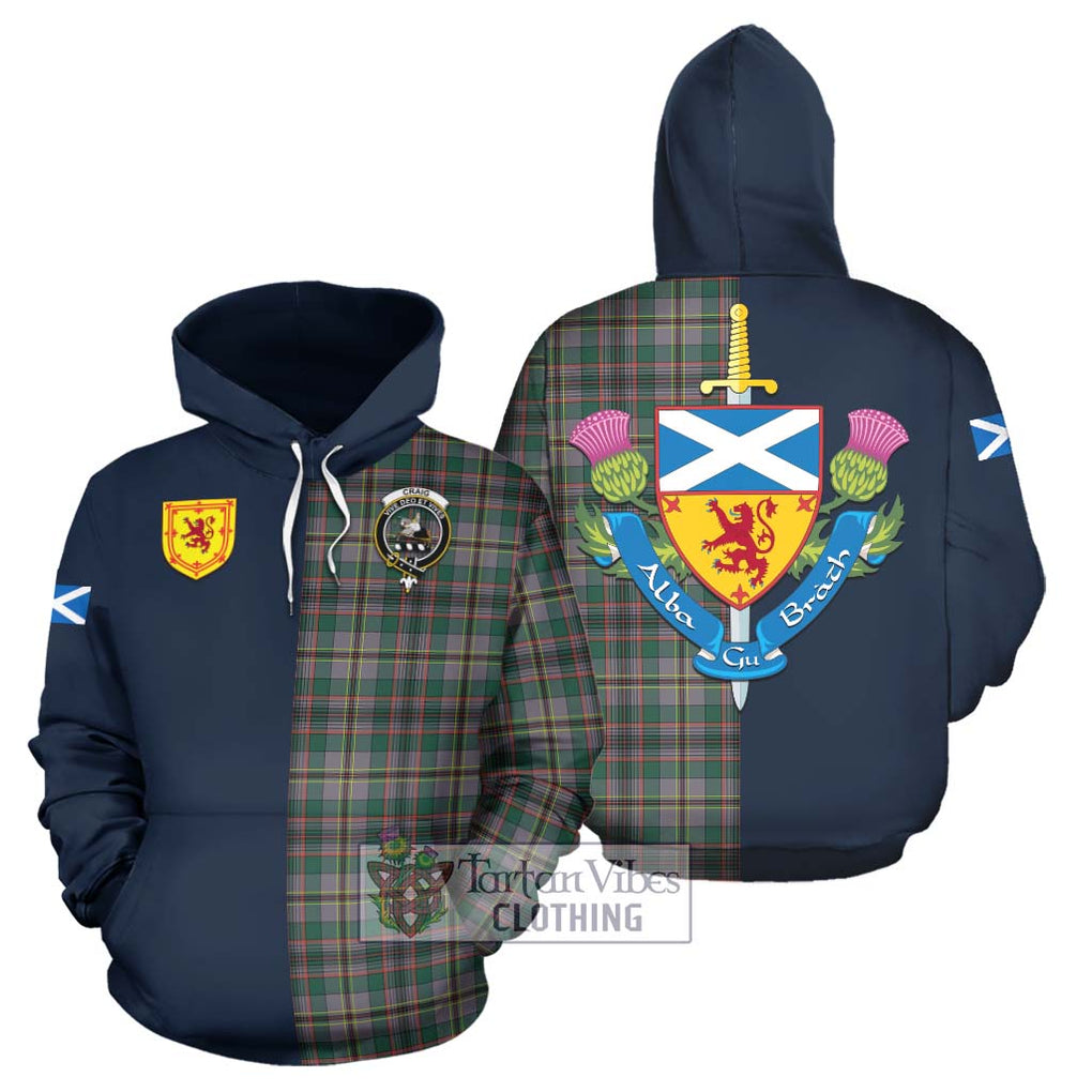 Tartan Vibes Clothing Craig Ancient Tartan Hoodie with Scottish Lion Royal Arm Half Style