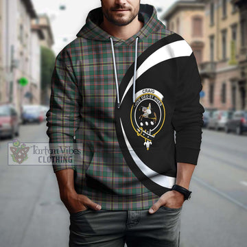 Craig Ancient Tartan Hoodie with Family Crest Circle Style