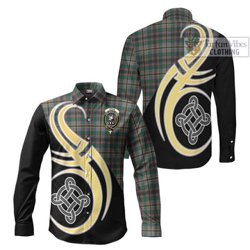 Craig Ancient Tartan Long Sleeve Button Shirt with Family Crest and Celtic Symbol Style