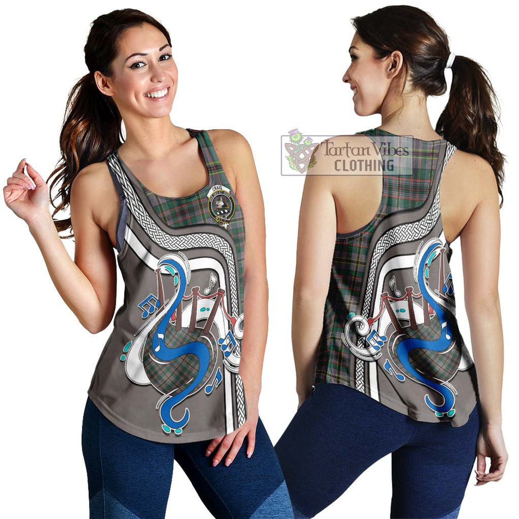 Craig Ancient Tartan Women's Racerback Tanks with Epic Bagpipe Style 4XL - Tartanvibesclothing Shop