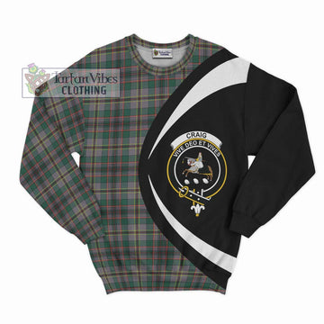 Craig Ancient Tartan Sweatshirt with Family Crest Circle Style