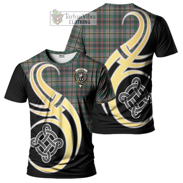 Craig Ancient Tartan T-Shirt with Family Crest and Celtic Symbol Style