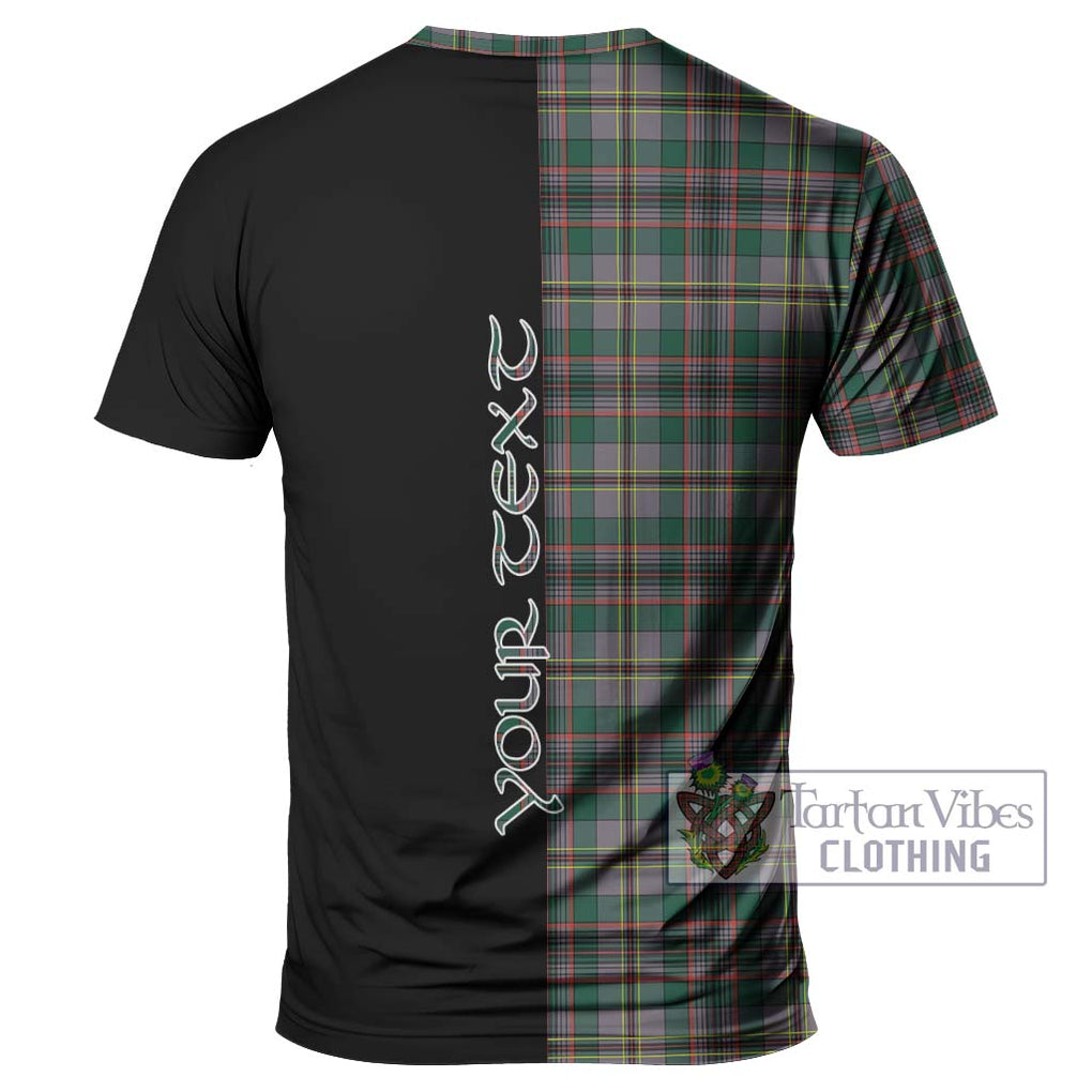 Craig Ancient Tartan T-Shirt with Family Crest and Half Of Me Style - Tartanvibesclothing Shop