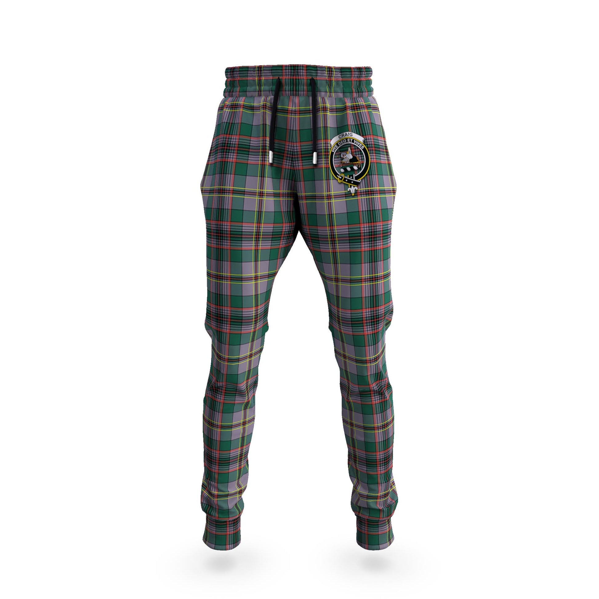 Craig Ancient Tartan Joggers Pants with Family Crest 5XL - Tartan Vibes Clothing